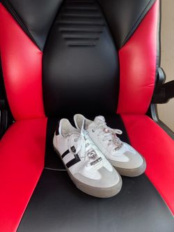 White Low-Top Sneakers with Embellished Details