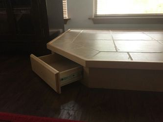 Wood stove Hearth pad and pedistal with drawer for Sale in Ocean Shores, WA  - OfferUp
