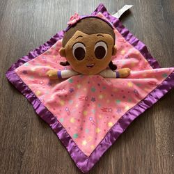 Disney Doc McStuffins Rattle Lovey Plush Baby Security Blanket Satin Like Bottom