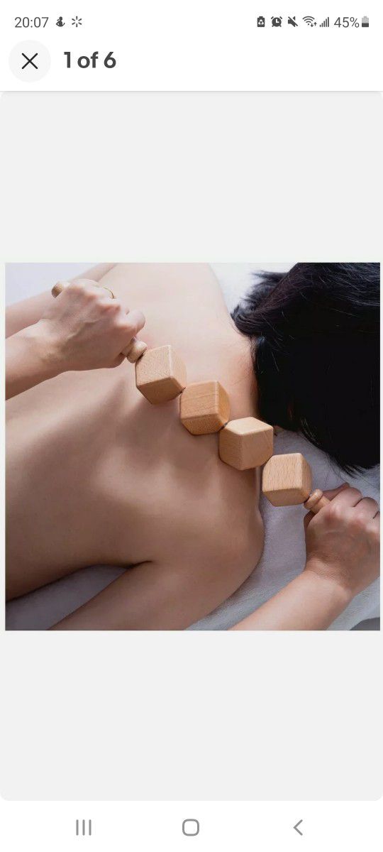 Wooden Therapy Massage Roller Tool Manual Muscle Release (Cube Roller)