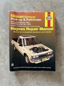 Nissan D21 Hardbody Truck Parts includes Haynes Repair Manual for Datsun/Nissan Pick-up and Pathfinder