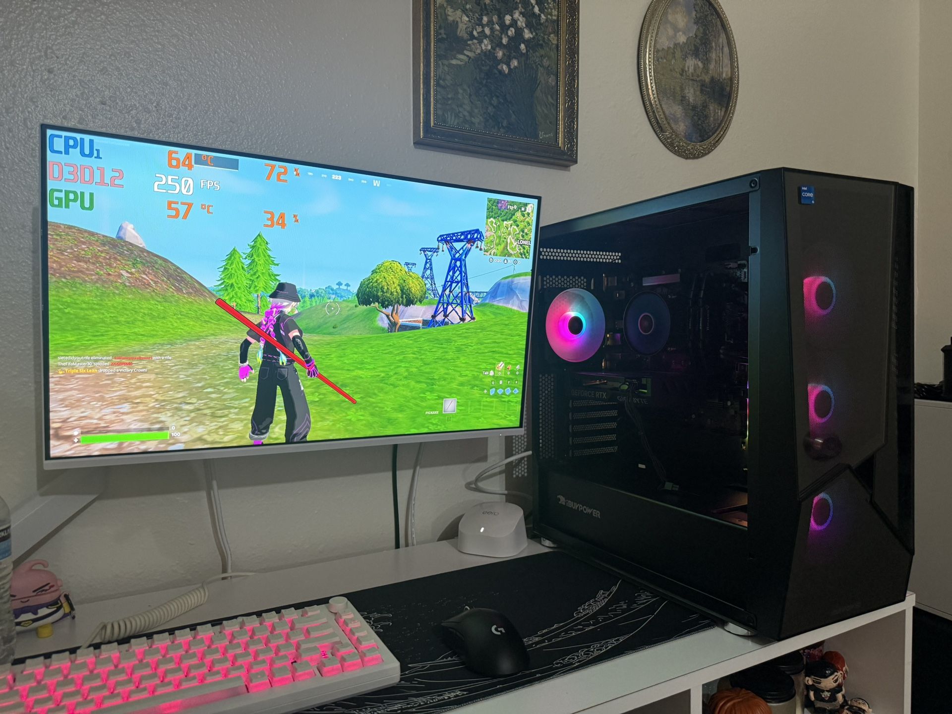 Black Gaming Pc Computer Desktop RTX 4060 / i5-11400F