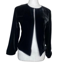 Eileen Fisher Women's Whimsigoth Silk Velvet Burnout Blazer Jacket Black Artsy SP
