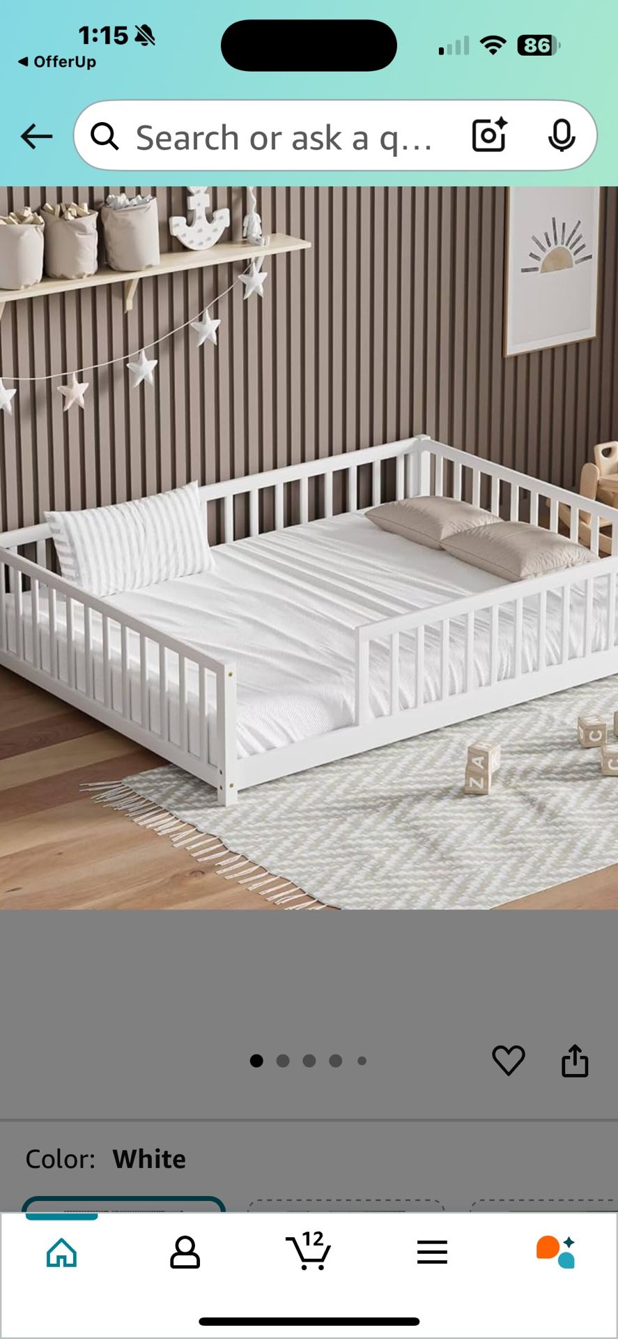 Toddler floor bed