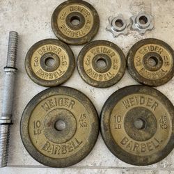 VINTAGE WEIDER 10 LB & 3 LB BARBELL WEIGHT PLATES STANDARD 1" HOLE