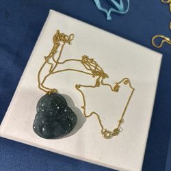 925 Gold Over Silver Buddha Chain