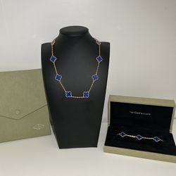 Clover Necklace And Bracelet Set Vca Jewelry 18k Gold Bonded 