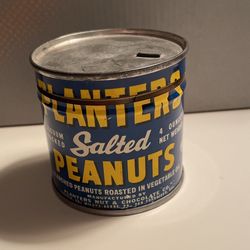 Vintage 4 ounce Planters Salted Peanuts tin. Key-off Lid . Pick up in Tigard.