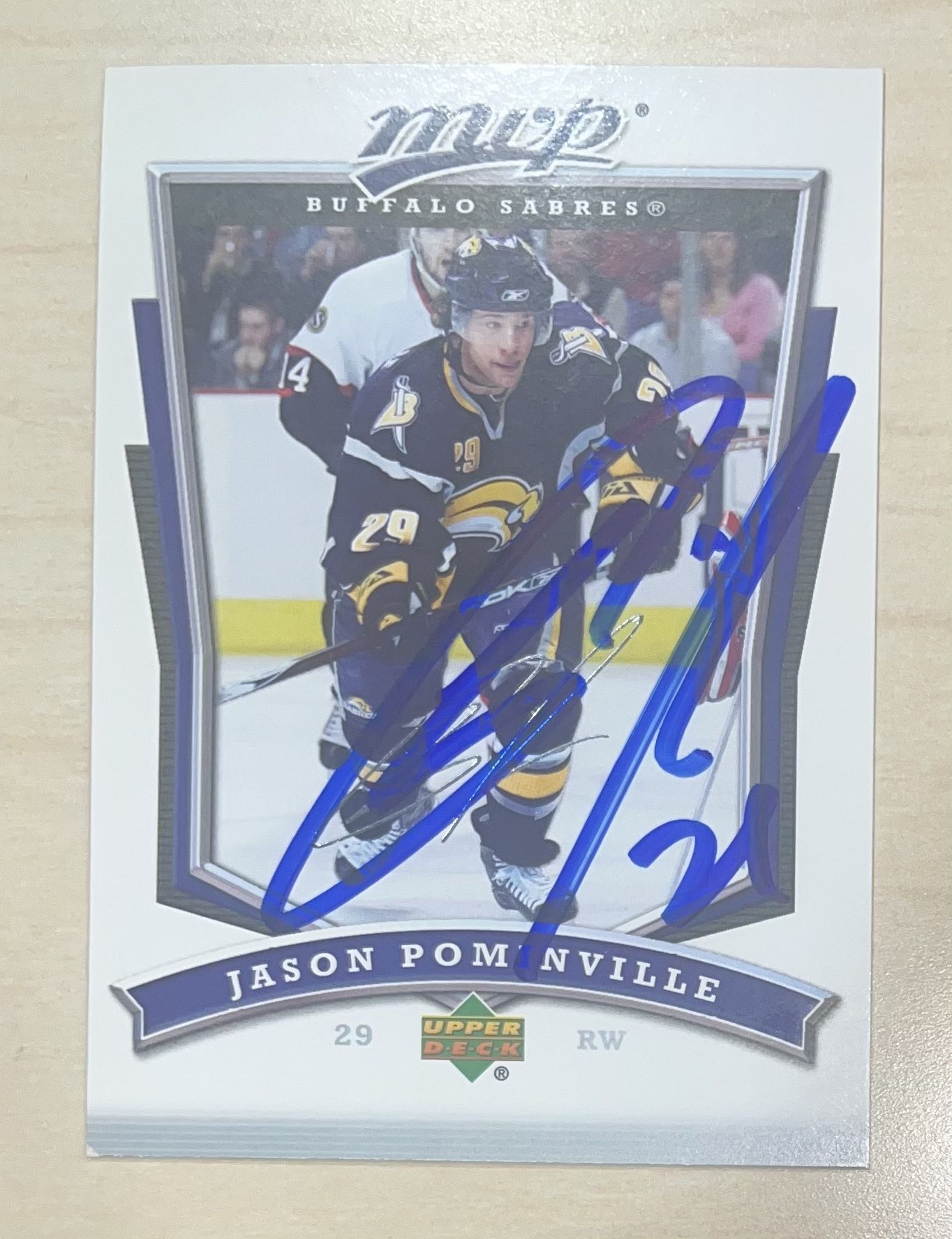 Jason Pominville Signed Hockey Card – Buffalo Sabres