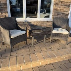 Wicker Patio Chairs And Table Set