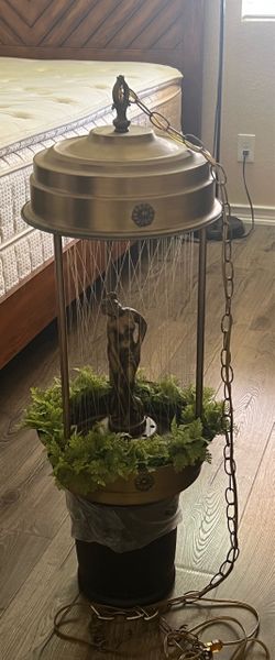 Vintage Oil Hanging Lamp with statue