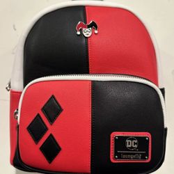 Loungefly DC Comics Harley Quinn Harlequin Mini Backpack - Red, White & Black