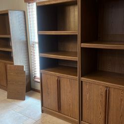 3 Piece - 72” Tall X 91” Long X 19.5 & 1 At 16.5 Deep Shelves / Entertainment  Unit