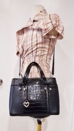 BRIGHTON SATCHEL HOBO DOCTOR BAG CROCODILE PATTERN PURSE SHOULDER BAG