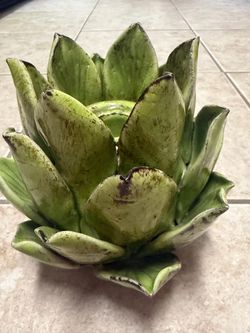 ceramic artichoke candle holder