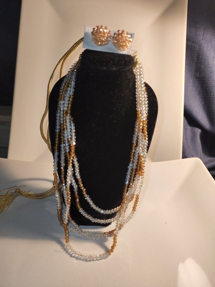 Yellow and White Bead Necklace