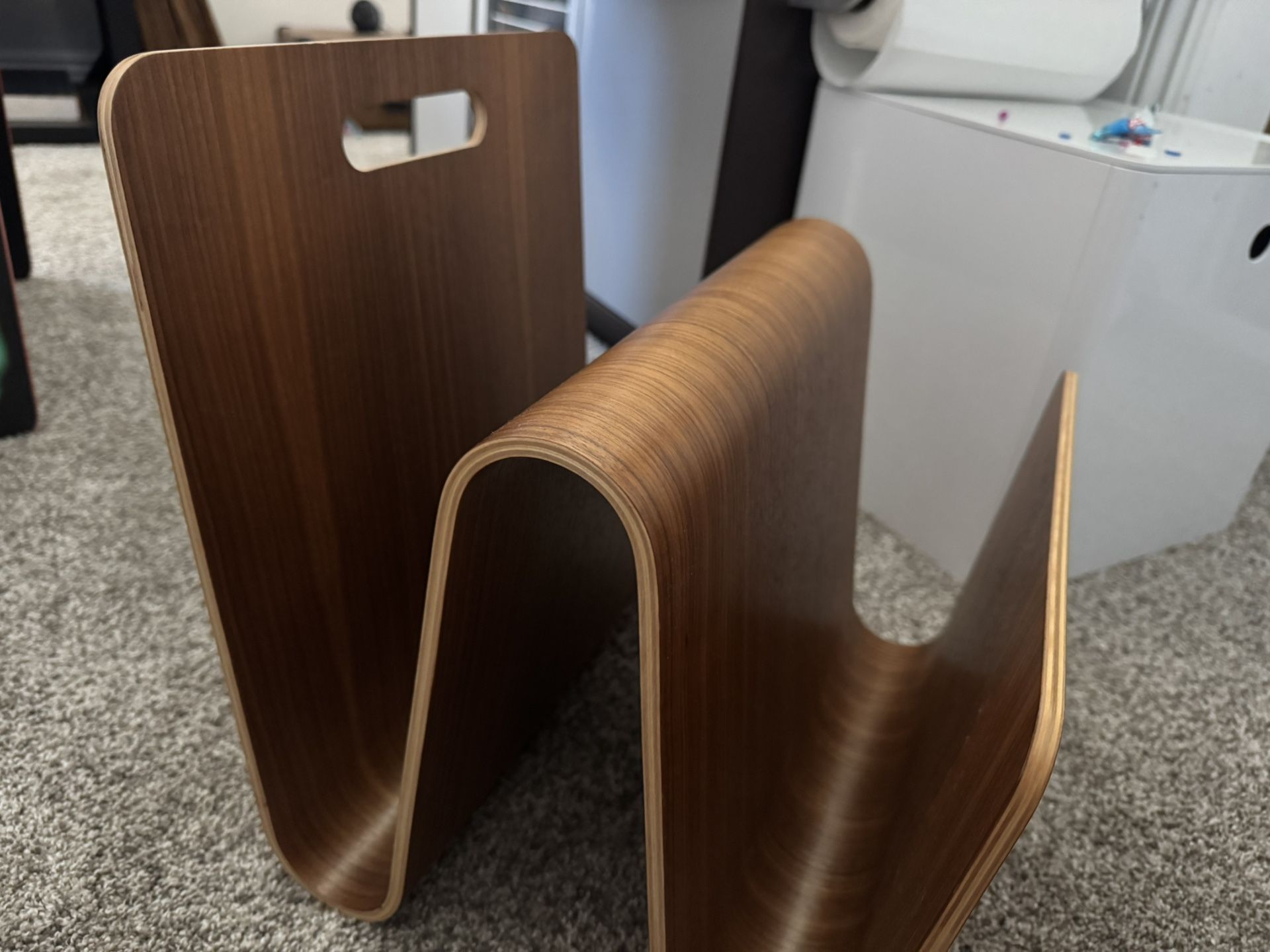 Magazine Stand (Record Holder) CURVED WOOD