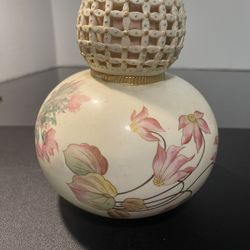 RW Royal Rudolstadt Antique 1887 To 1918 Reticulated Floral Vase REFURBISHED 