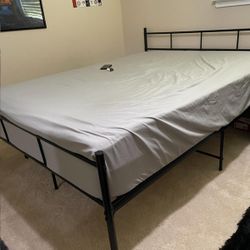 Queen Size Metal Platform Bed Frame ,No Box Spring Needed (New)