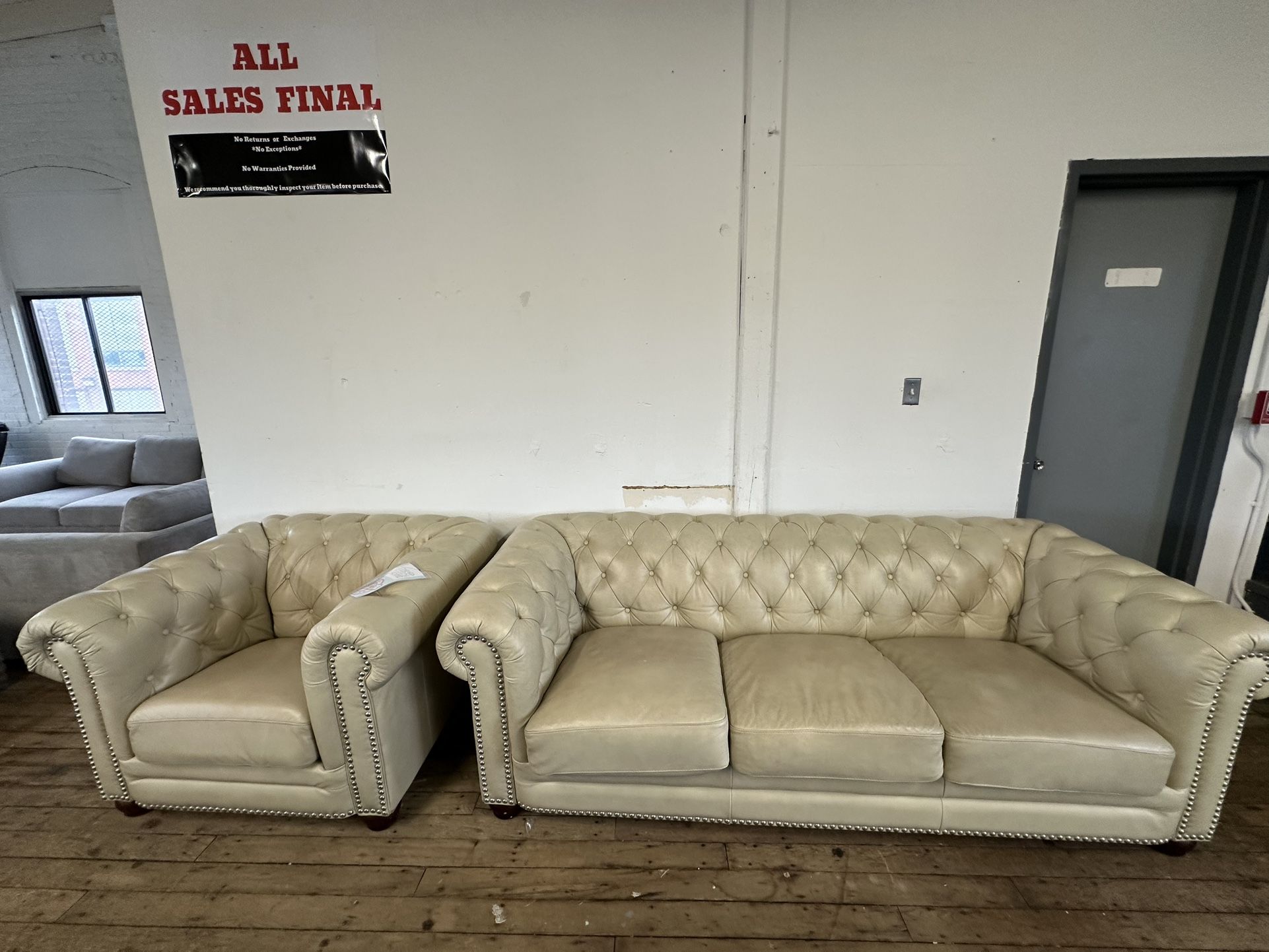 Baldwin Top Grain Leather Sofa & Chair