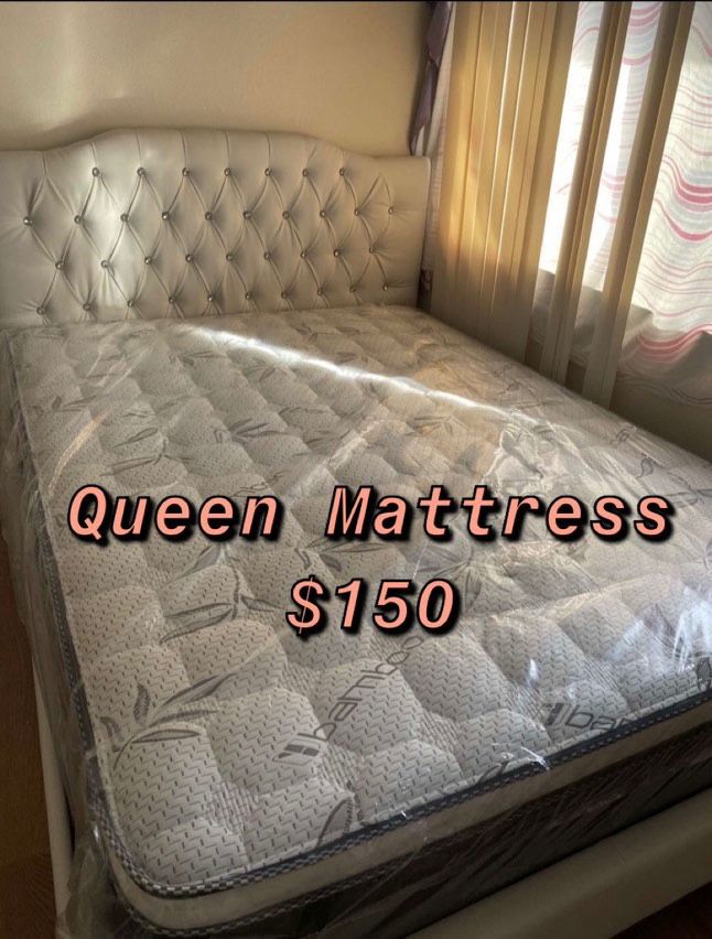 BRAND NEW PILLOW TOP MATTRESSES ✅ COLCHONES NUEVOS PILLOW TOP 💯‼️ QUEEN SIZE $150 ❌ $210 With Box Spring FULL SIZE $140❌ $200 With Box Spring💥