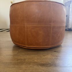 Genuine Leather Moroccan Pouf Ottoman