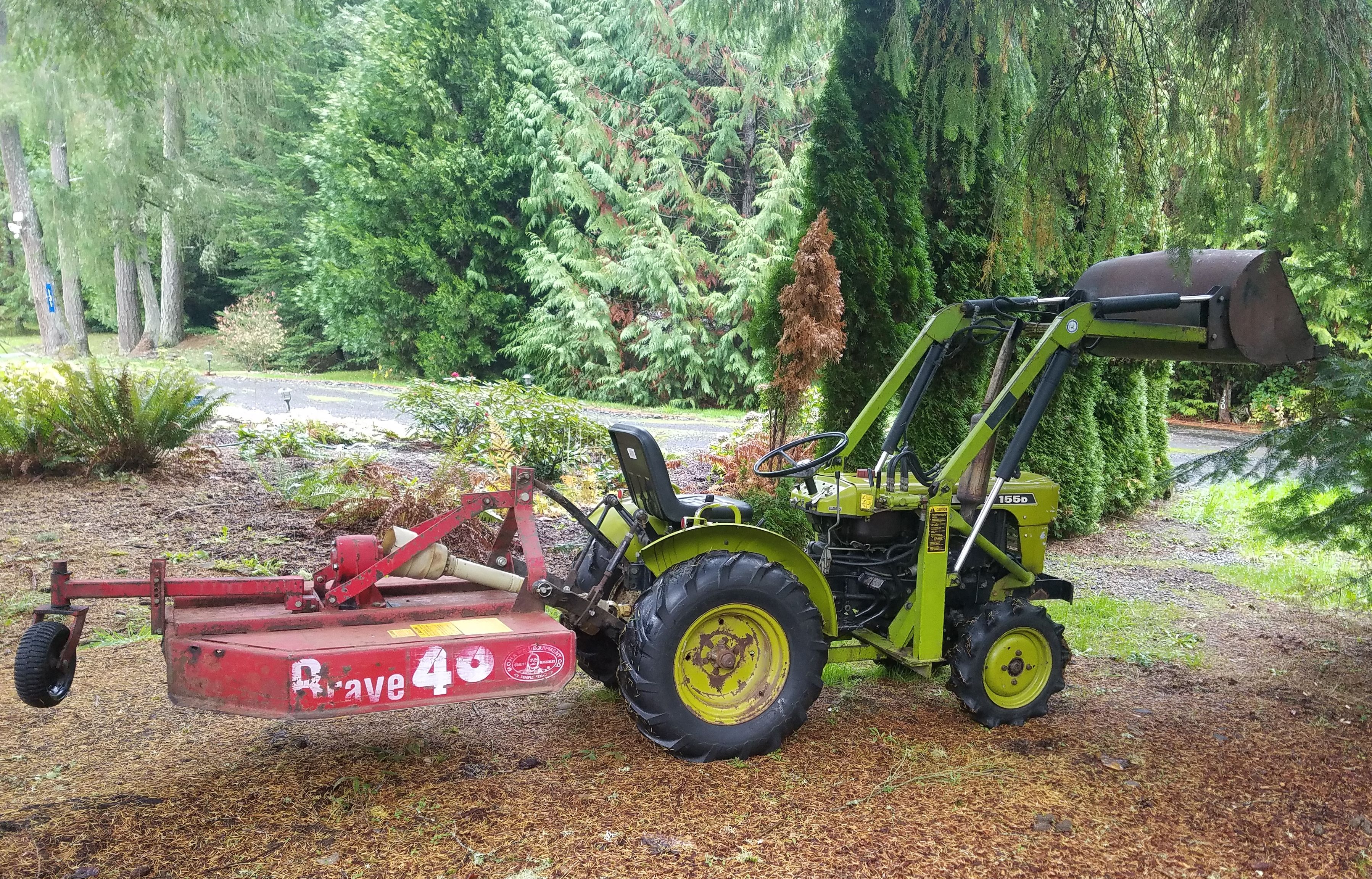 Yanmar Tractor mdl 155d 4x4 diesel with loader and brushhog