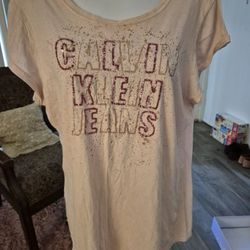  BEAUTIFUL NEW PINK SOFT  BLING TEE BY CALVIN KLEIN! 💥💗