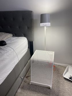 Ikea White Nightstand With Attached Lamp