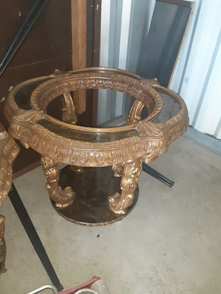 2 Vintage End Tables With Glass Only $50 Each