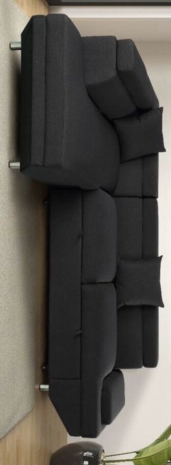 Miami Black Sleeper Sectional - Couch -Living Room Set