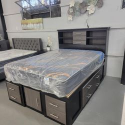 Queen Size Storage Bed Frame