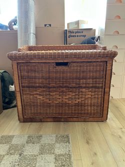 Woven Rattan Shoe Cabinet / Entryway Storage Bench