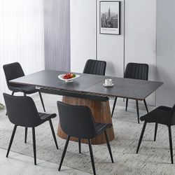Extendable Modern Dining Table & Chairs