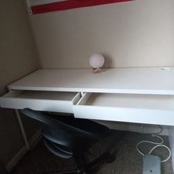 White Desk With Chair