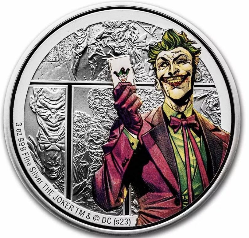 2023 Niue 3 oz Silver Coin $10 DC Villains: - THE JOKERâ„¢-