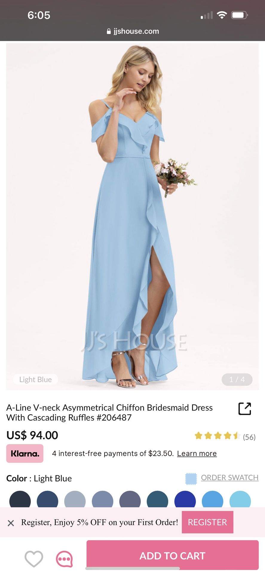 Baby Blue Bridesmaid Dress