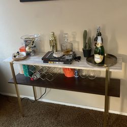 Wood And Marble Bar (needs To Be Tightened) 