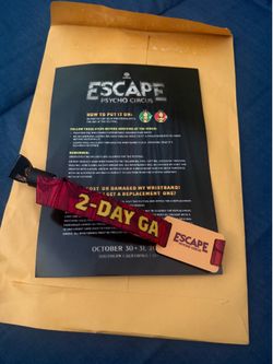 2 Day GA Escape wristband
