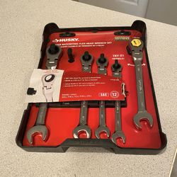 Husky Sae Flex Head 5 Pieces Ratcheting Wrench Set New Never Used 
