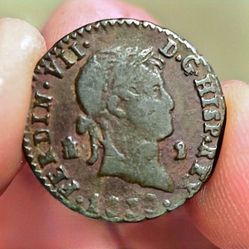 Spain Coin-1833-2 Maravedis-king Ferdinand VII