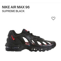 NIKE AIR MAX 96
SUPREME BLACK Size 8.5