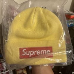 Supreme box logo yellow beanie new