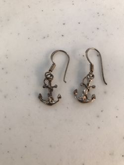 Sterling Silver Anchor Earrings