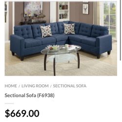 Blue Sectional Sofa 