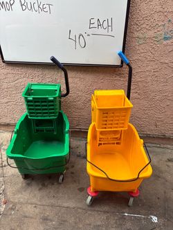 Commercial Mop Bucket with Wringer on Wheels $40 each