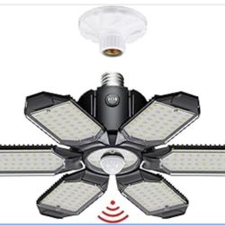 Motion Sensor Garage Light, 20000LM 200W Garage Lights Ceiling Led Motion Activated,Motion Light Indoor with Dusk to Dawn, E26/E27 Screw in Shop Light