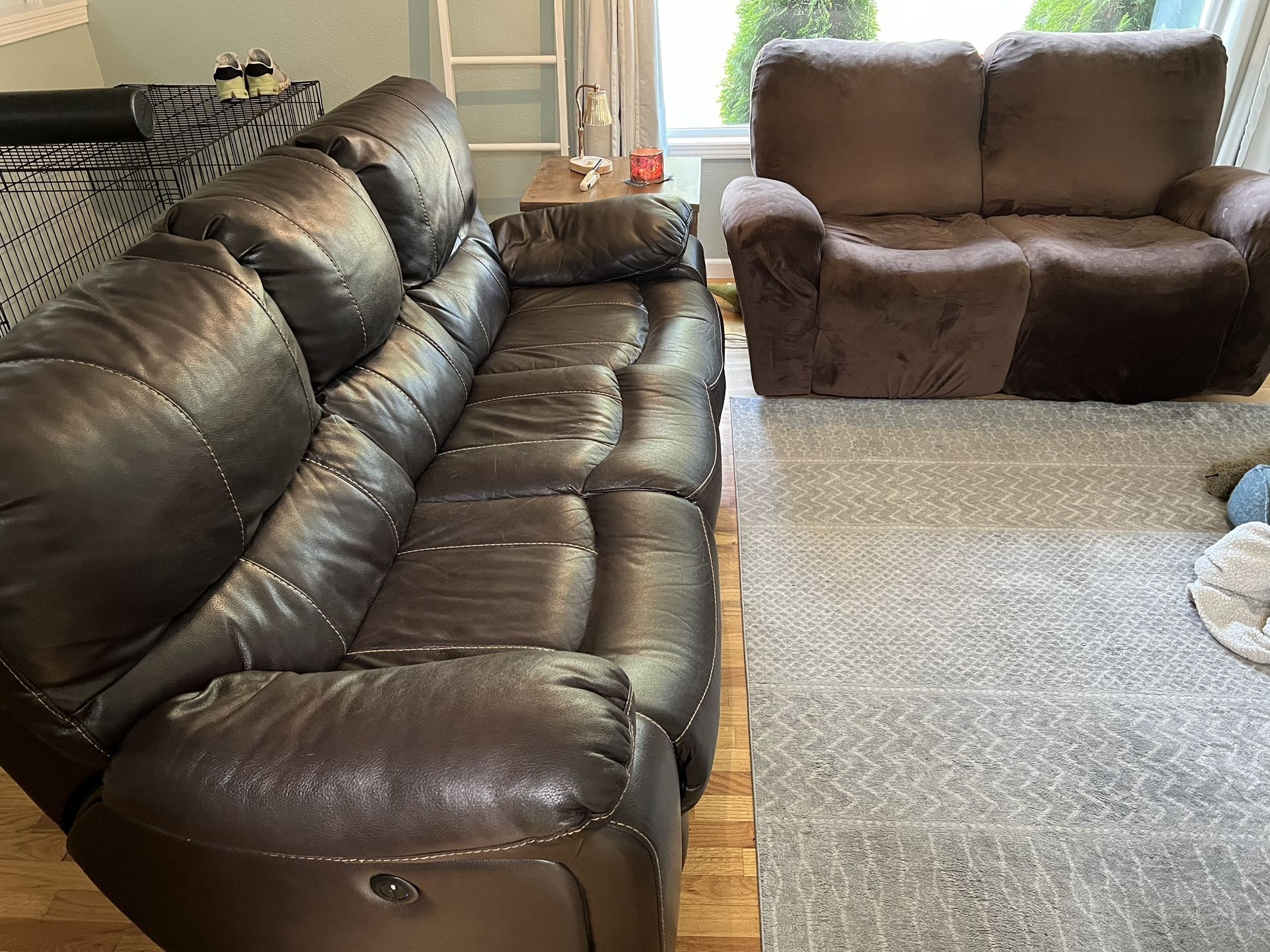 Sofa, loveseat and recliner. Leather. Electric. Smoke free.