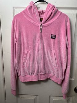County FB Pink Velour Zip-Up Hoodie