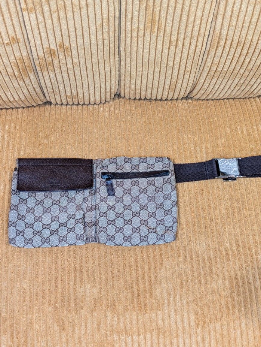 Authentic GUCCI GG Waist Pouch Bumbag Belt Bag